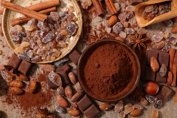 Wall Mural - chocolate, spice and cocoa composition