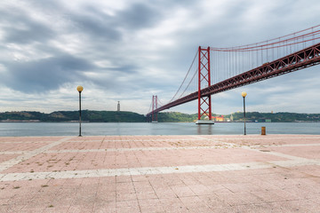 Wall Mural - Lisbon Bridge near the Tejo river, Lisbon, Portugal, Europe.