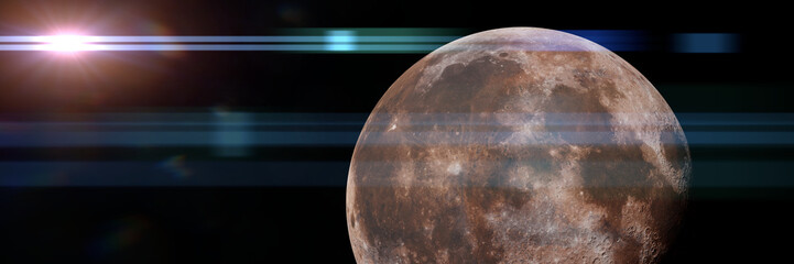 Wall Mural - the moon in empty space, satellite of planet earth