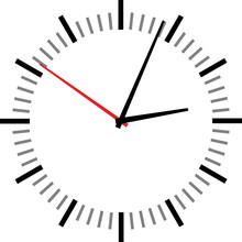 Vector Illustration Of Clock Face On White Background.