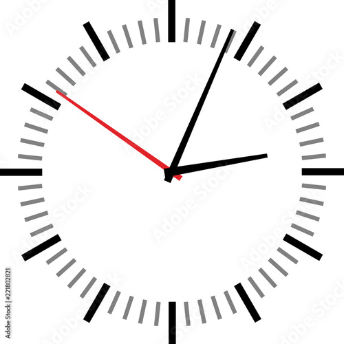 Cuadros en Lienzo Vector illustration of clock face on white background.