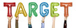 © Rawpixel.com - Colorful alphabet helium balloons forming the text target