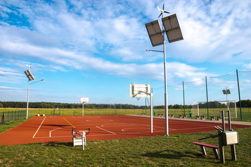 Sports playground with eco-friendly lighting