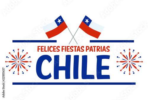 Fotomural Fiestas Patrias - Independence Day celebration of Chile Spanish phrase