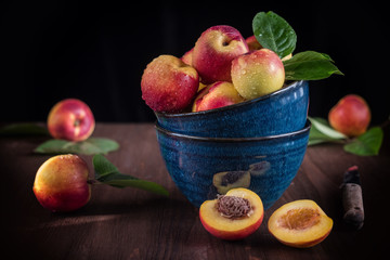Wall Mural - still life of nectarines in a bowl