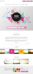 Wall Mural - one page website for your business with abstract colorful geometric header design.