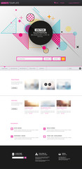 Wall Mural - one page website for your business with abstract colorful geometric header design.