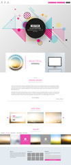 Wall Mural - one page website for your business with abstract colorful geometric header design.