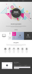 Wall Mural - one page website for your business with abstract colorful geometric header design.