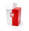 Election in Poland. 3D rendering illustration of voting box isolated with clipping path included.