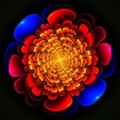 Beautiful Symmetrical fractal mandala, flower or butterfly, digital artwork for creative graphic design