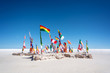 Colorful Flags From All Over the World at Uyuni Salt Flats, Bolivia, South America