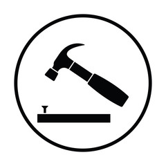 Sticker - Icon of hammer beat to nail