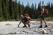 © Wavebreak Media - Couple filling water bottler in stream