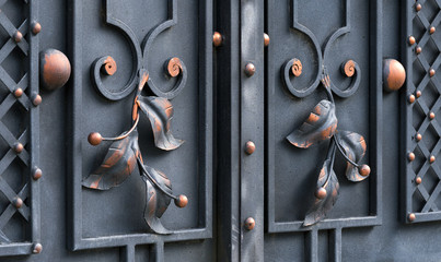 The fragment of forged metal products. close-up.