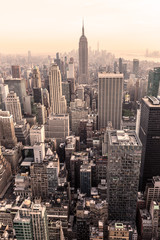 Fototapete - Manhattan downtown skyline panorama, New York City, USA
