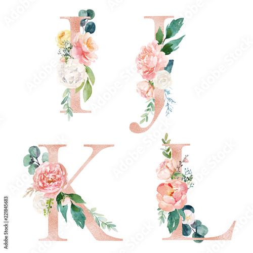 Naklejka litery na szybę  zestaw-kwiatowy-alfabet-litery-i-j-k-l-kompozycja-bukiet-kwiatow-unikalna-kolekcja