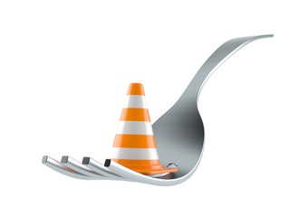 Poster - Fork with traffic cone