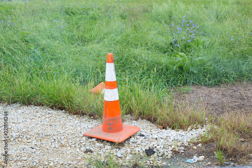 Fotografie, Obraz traffic cones and orange stripes close up