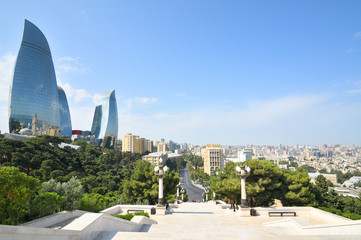 Wall Mural - Baku, panoramic view from the mountain park