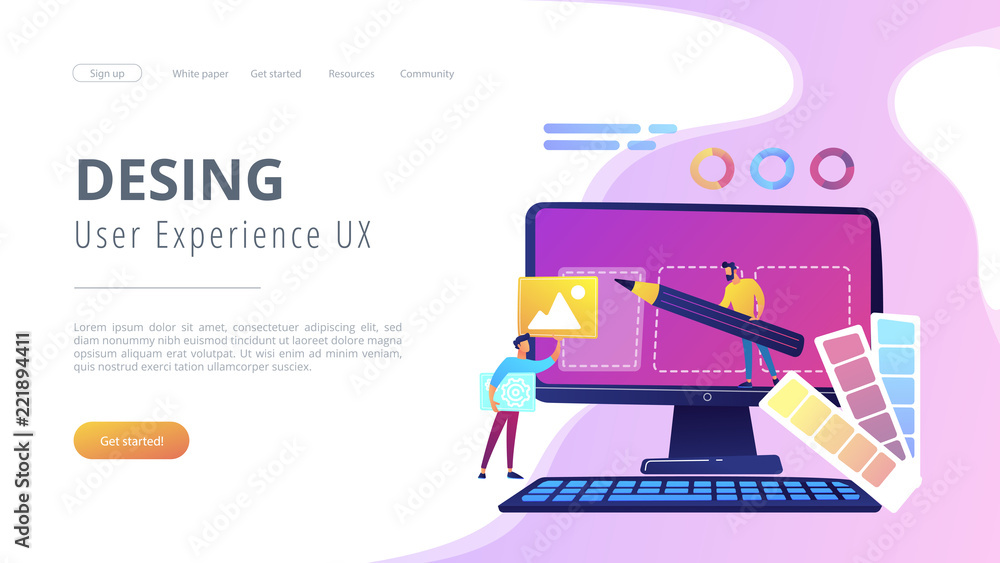 Designers are working on the desing of web page. Web design, User ...