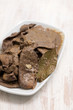 fried liver on white dish