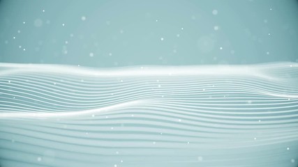 Wall Mural - light waves with particles abstract background for business presentation. digital wavy surface with 
