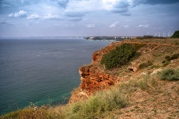  Rocky Black Sea coast. View from Historical cape Kaliakra at Black Sea coast near Varna, Bulgaria