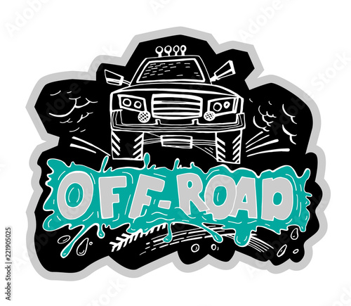 Obrazy Off Road  recznie-rysowane-napis-off-road