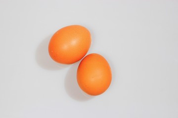 2 eggs on a white background. Isolate.