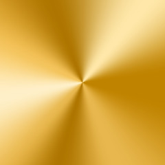 Wall Mural - bright plate with a golden conical gradient. metal background for decoration of banners, cards and c