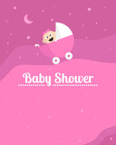 Fototapeta Dinusie - Baby Shower Invitation Card Template