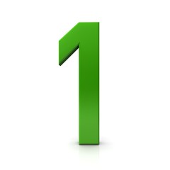 1 one number sign symbol icon 3d green isolated first render graphic