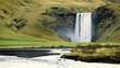 The famous Skogafoss waterfall in Iceland