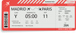Vector illustration of pattern of airline boarding pass ticket in red colors. Concept of travel, journey or business trip. Isolated on white.