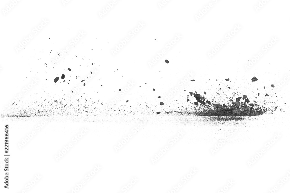 Charcoal dust texture isolated on white background - obrazy, fototapety, plakaty 