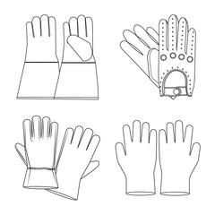 Vector illustration of glove and winter symbol. Collection of glove and equipment stock symbol for web.