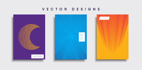 Vector cover designs. Future Poster template. Smartphone modern background set.