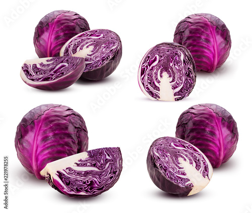 Photographie Collections red cabbage whole, cut in half, slice