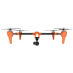 Remote control air drone. Dron flying. 3d render isolated on white