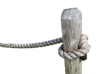 Isolate, A Wooden Pole With A Heavy Rope