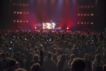 people at the concert with the phones