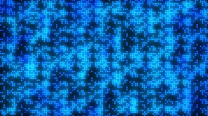 Poster - Square Blue Flickering Moving Particle Graphic Animation Background