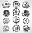 © totallyout - Retro vintage anniversary badges and labels collection