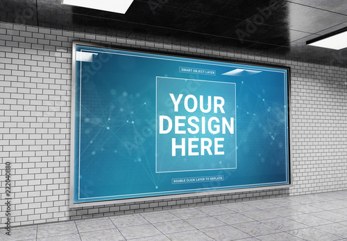 Horizontal Billboard in Tunnel Mockup Stock Template | Adobe Stock
