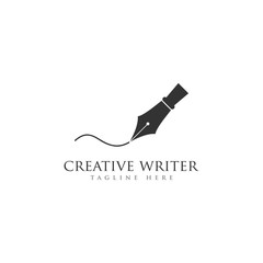 creative writer logo pen vector