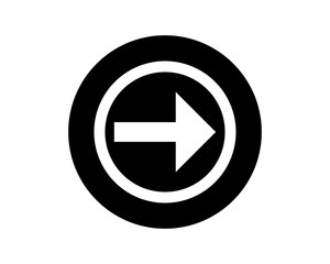 Canvas Print - circle direction arrow black silhouette icon sign symbol logo vector image direction arrow