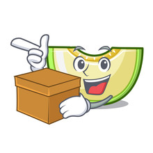 With Box Fresh Melon Slice In The Frezeer Cartoon