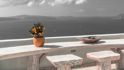 Wall Mural - Monochrome Mediterranean landscape