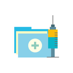 Poster - medical folder file and syringe care